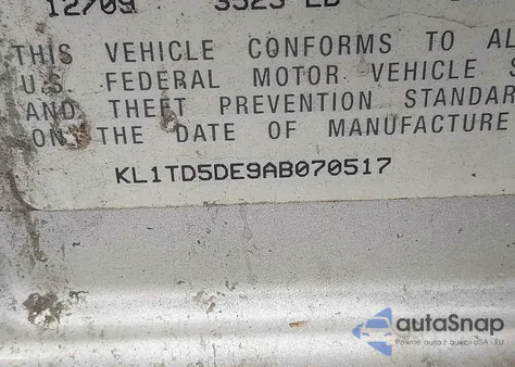 2010 Chevrolet Aveo Lt z USA, uszkodzony, nr VIN KL1TD5DE9AB070517